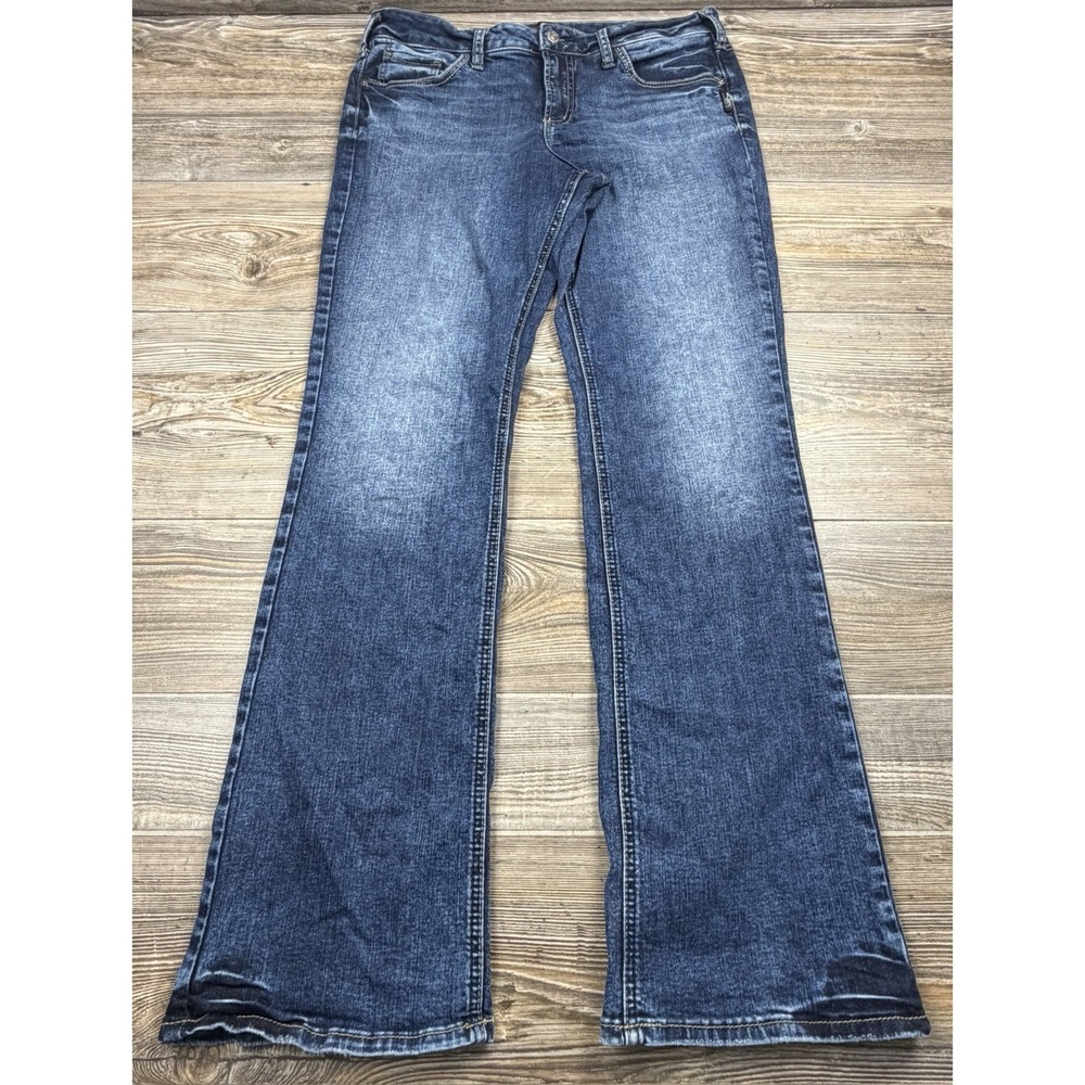 Silver Suki Slim Boot Jeans Women's 34x32 Medium Wash Denim Medium Wash Stretch